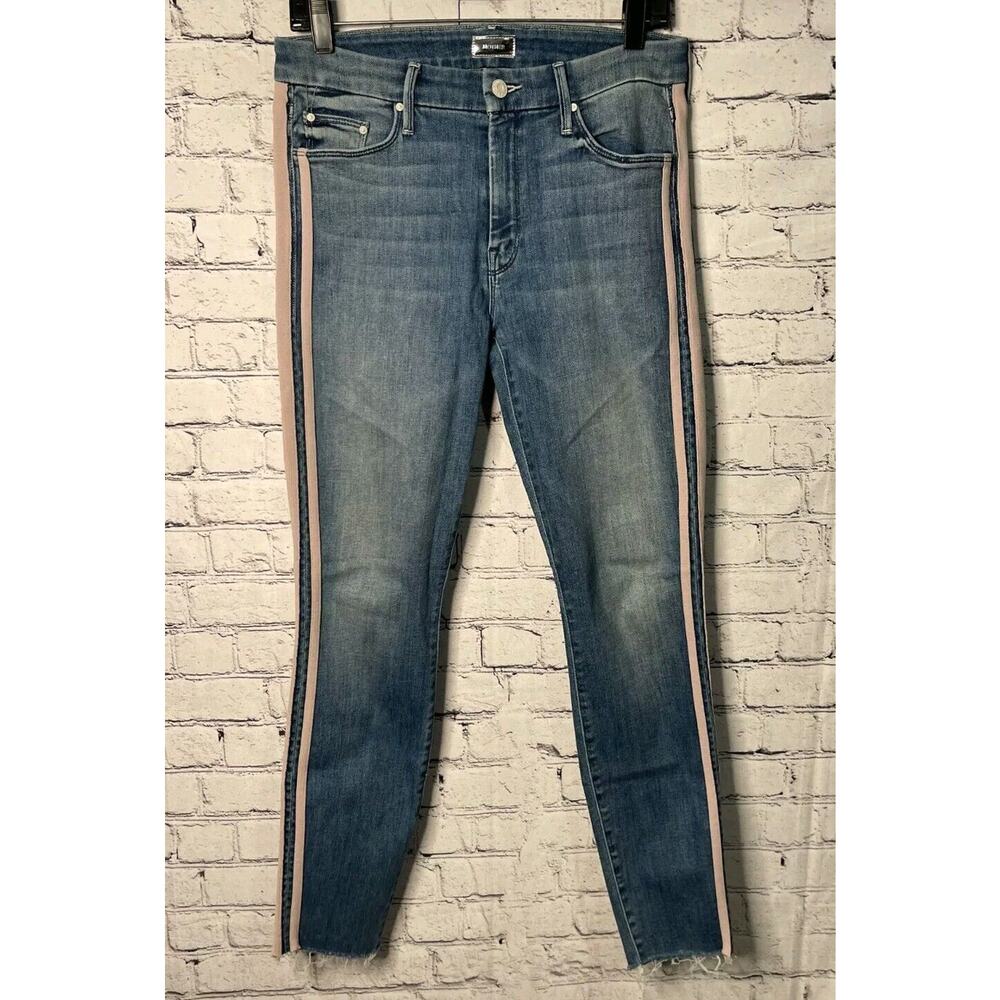 MOTHER The Looker Ankle Fray Thunderstruck Racer Jeans Womens Size 29. E37